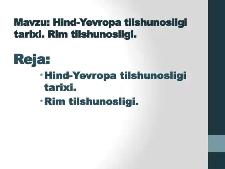 Hind-Yevropa tilshunosligi tаrixi. Rim tilshunosligi