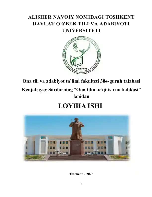 Ona tilini o‘qitish metodikasi