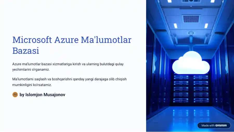 Microsoft Azure Ma'lumotlar Bazasi