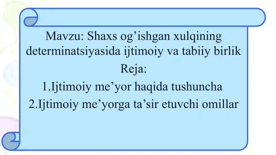Shaxs og’ishgan xulqining determinatsiyasi va ijtimoiy va tabiiy birlik