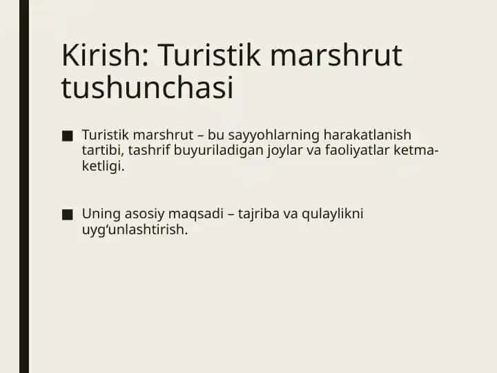Turistik marshrutlar va dizayni