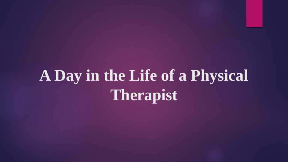 A day in the life of a therapeuist