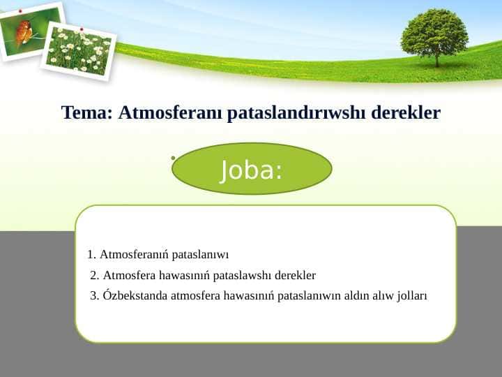 Atmosferanı pataslandırıwshı derekler
