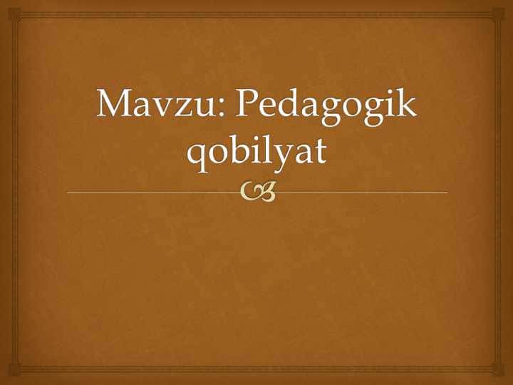 pedagogik qobilyat