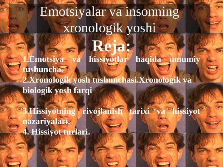Emotsiyalar va insonning xronologik yoshi