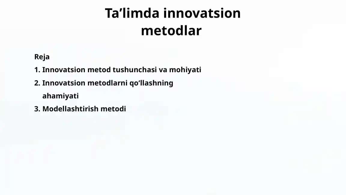Ta'limda innovatsion metodlar