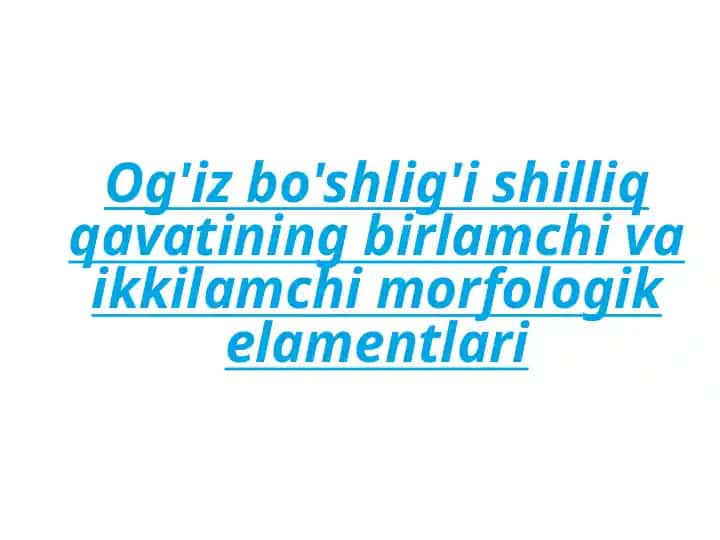 Teri kasalliklari. Morfologik elementlar. birlamchi va ikkilamchi.