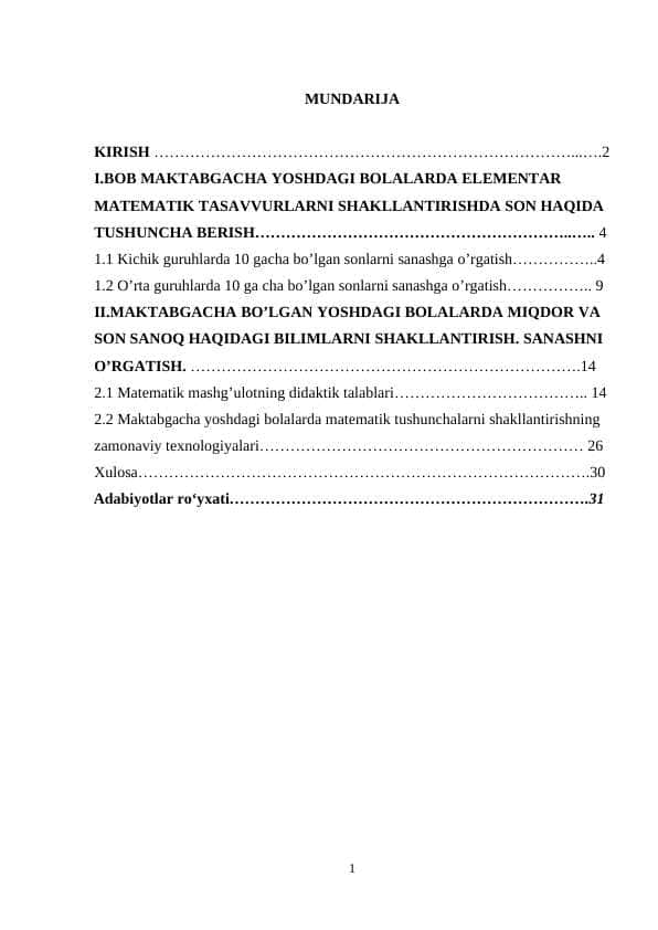 10 GACHA BOʻLGAN SONLARNI TESKARI SANASHGA OʻRGATISH