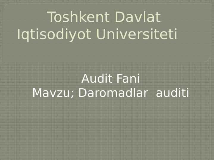 Daromadlar auditi