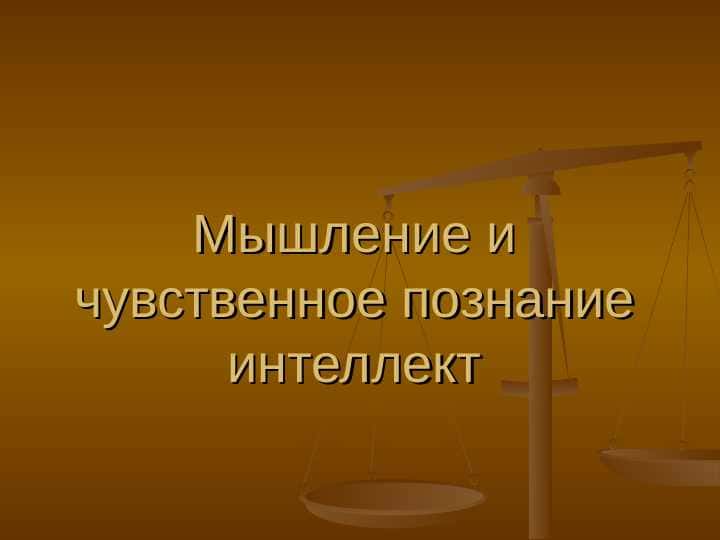 Мышление и чувственное познание интеллект