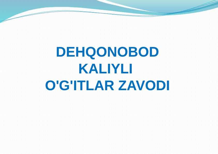 DEHQONOBOD KALIYLI