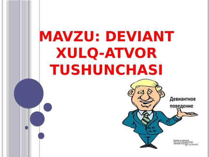 Deviant xulq atvor tushunchasi