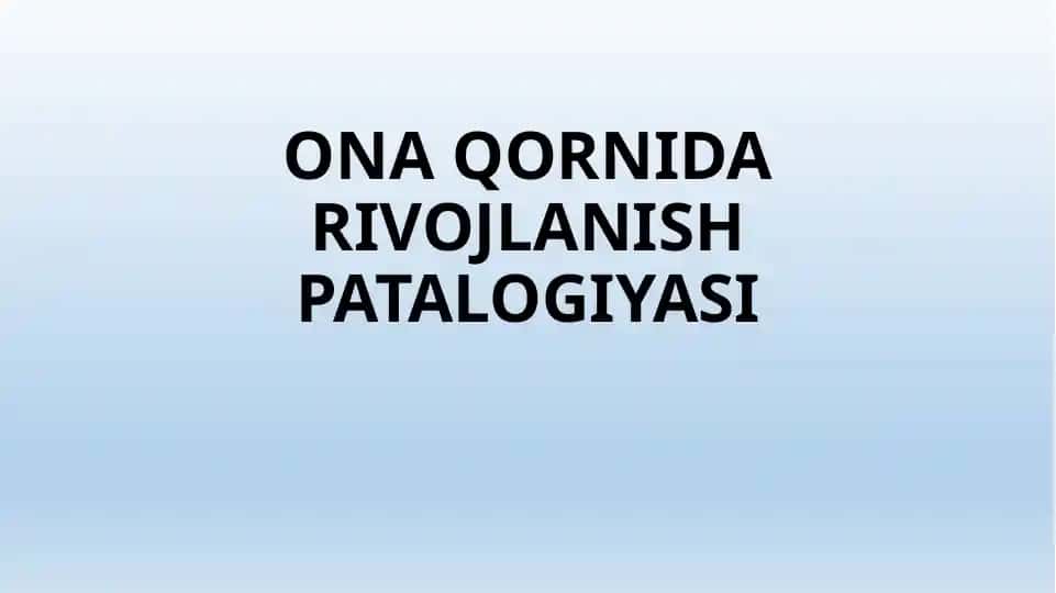 Ona qornida rivojlanish
