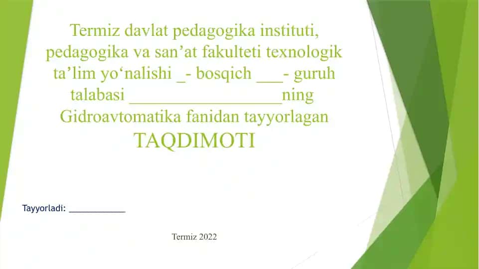 Gidravlik yo’qotishning ikki turi