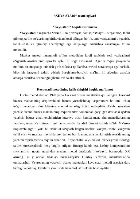 KEYS-STADI texnologiyasi.