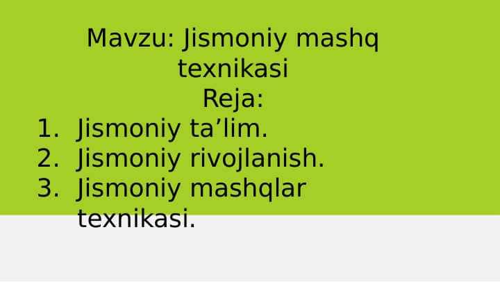 Jismoniy mashq texnikasi