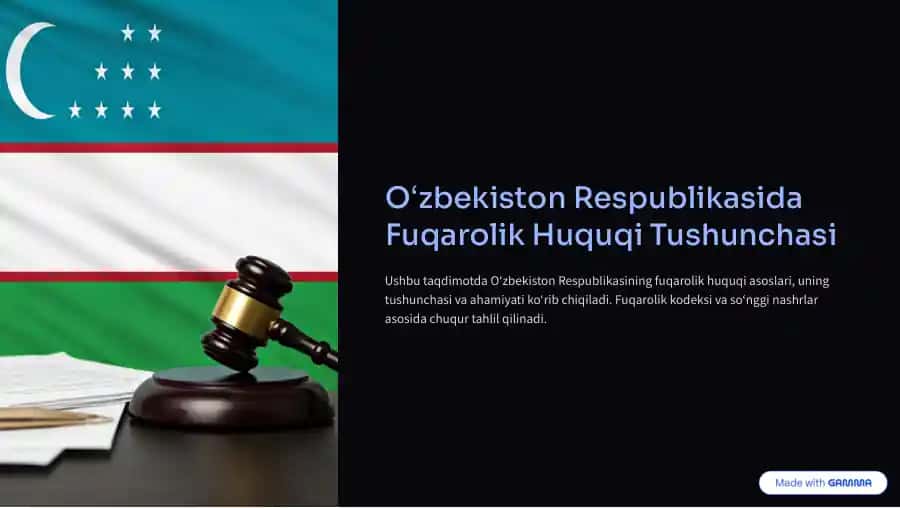Fuqarolik Huquqi Tushunchasi