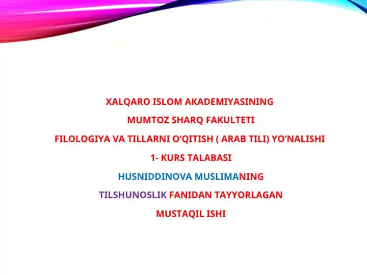 Lingvokulturologiya asoslari
