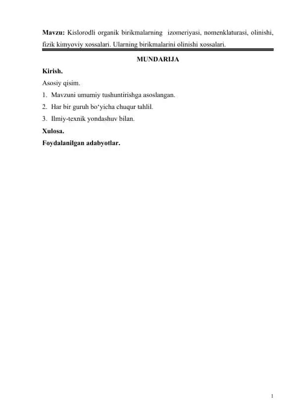 Kislorodli organik birikmalar