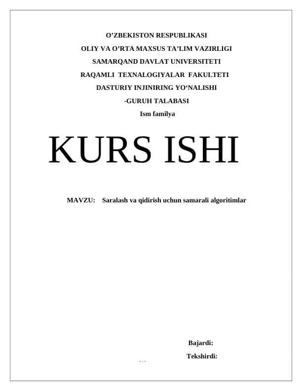 Saralash va qidirish uchun samarali algoritma