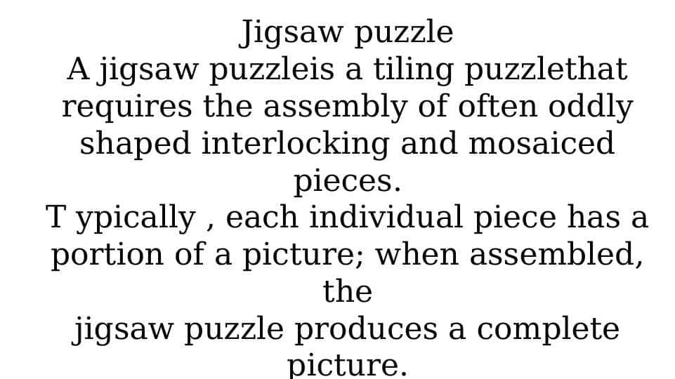 Jigsaw puzzle