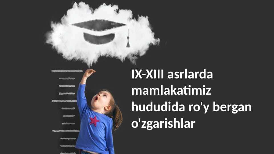 IX-XII asrlarda mamlakatimiz hududida ro'y bergan o'zgarishlar