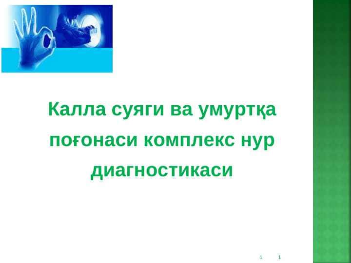 Калла суяги ва умуртқа поғонаси комплекс нур диагностикаси