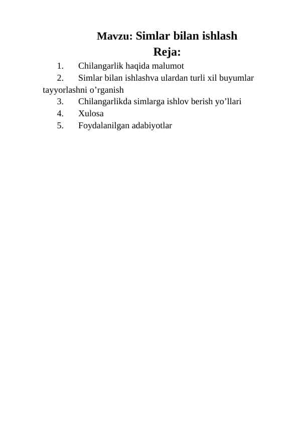Simlar bilan ishlash