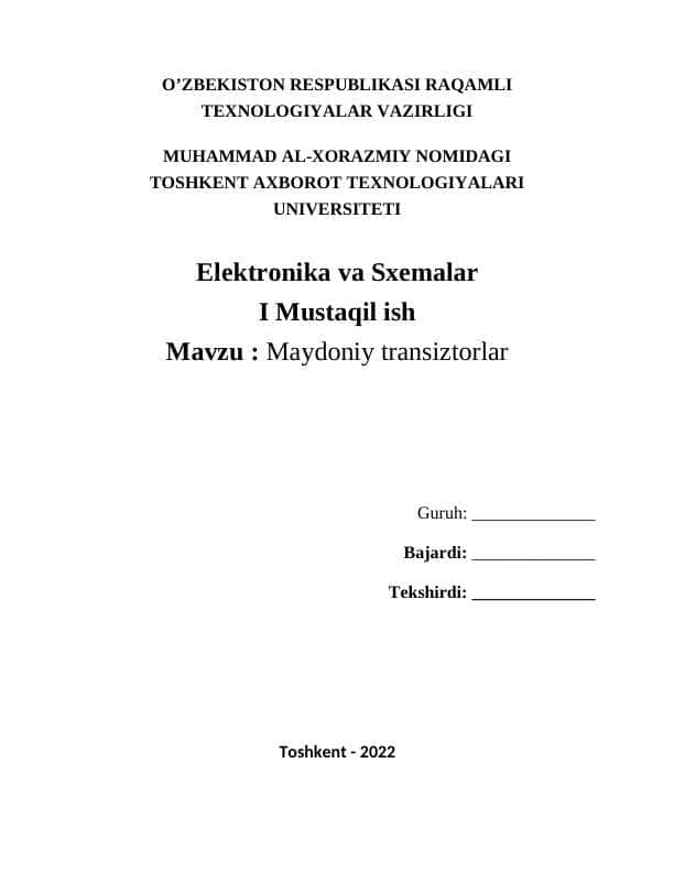 Maydoniy transiztorlar