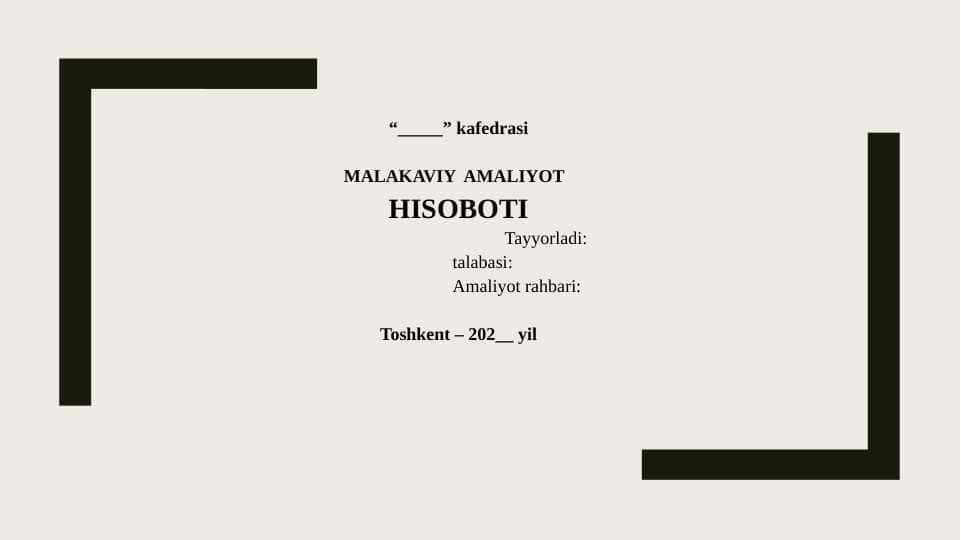 Bank ishi : amaliyot hisobot