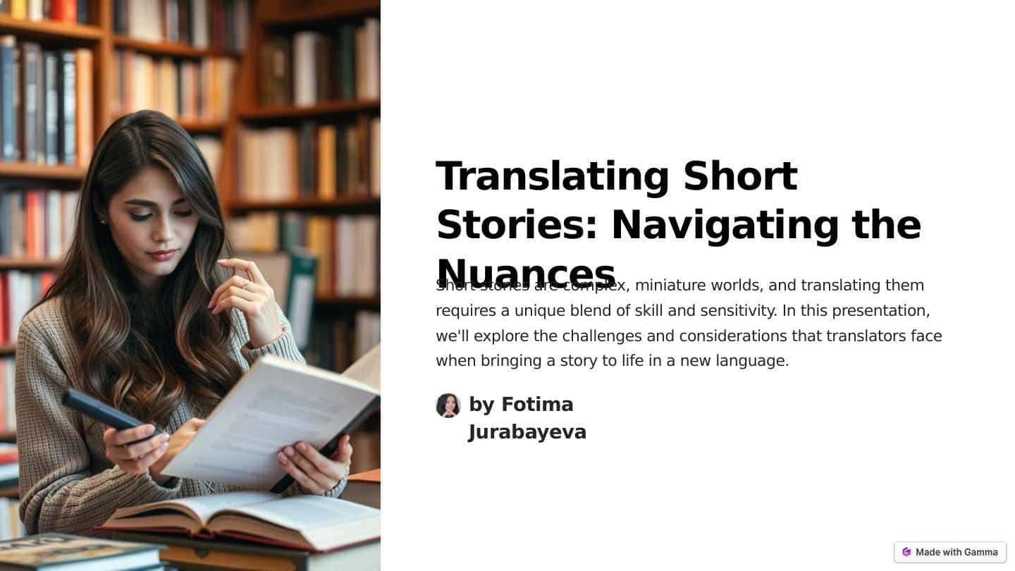 Translating short stories : Navigating the nuances