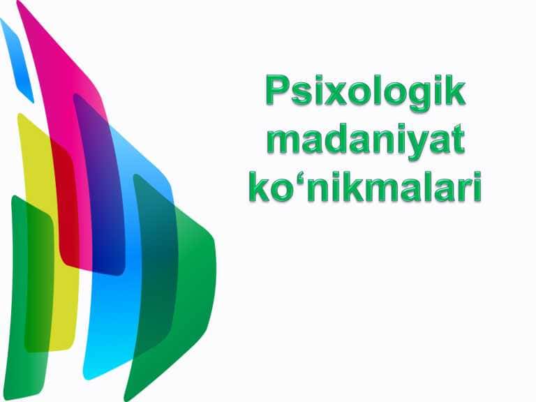 Psixologik madaniyat ko‘nikmalari