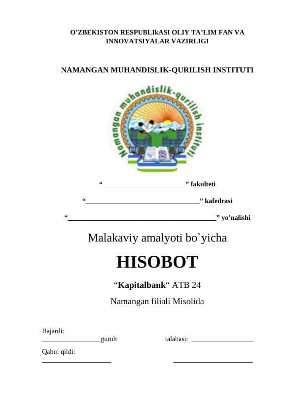Kapital bank amaliyot hisobot