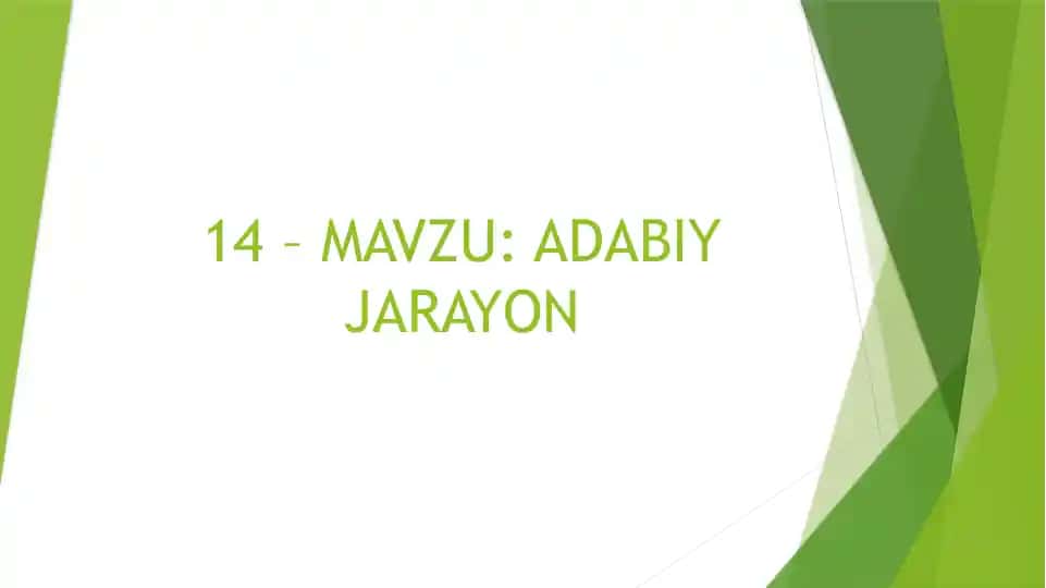 Adabiy Jarayon