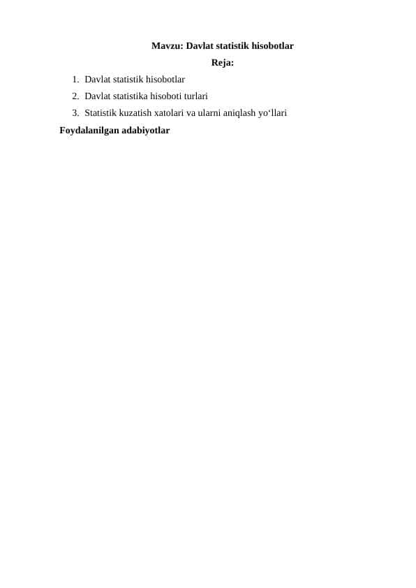 Davlat statistik hisobotlar