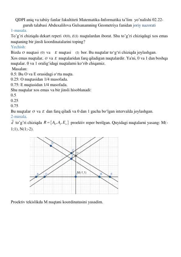 Geometriyadan joriy nazorat