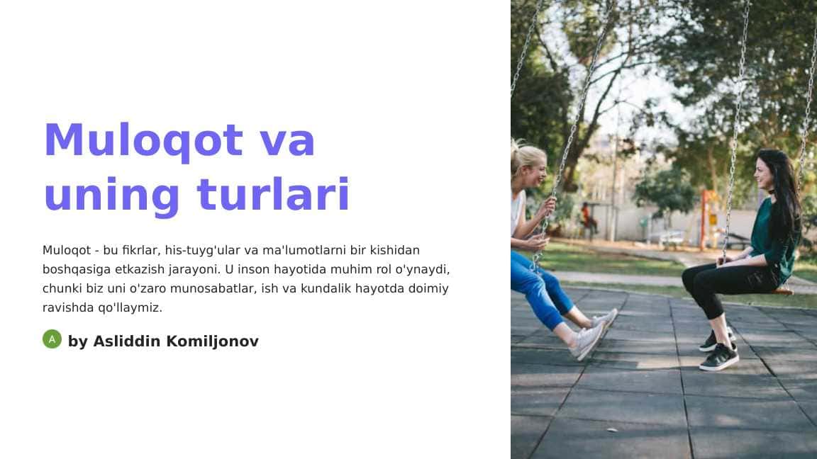 Muloqot va uning turlari