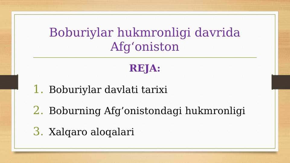 Boburiylar imperiyasi davrida Afg'oniston
