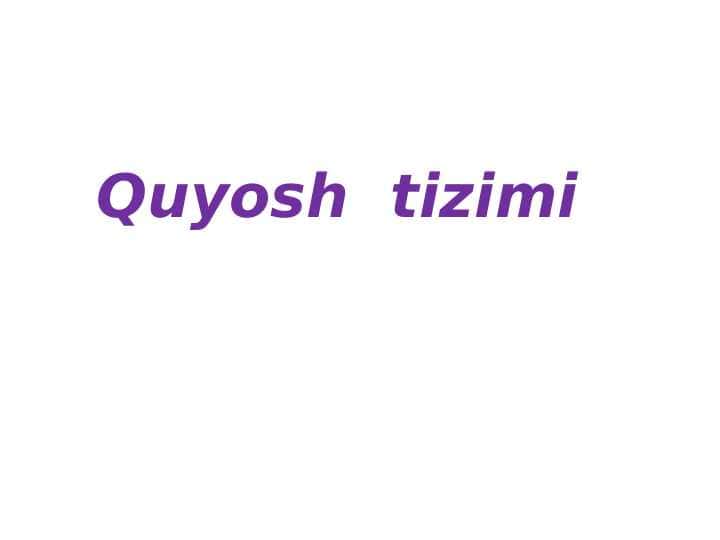Quyosh tizimi