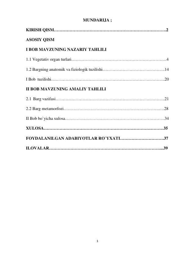 Barg kurs ishi