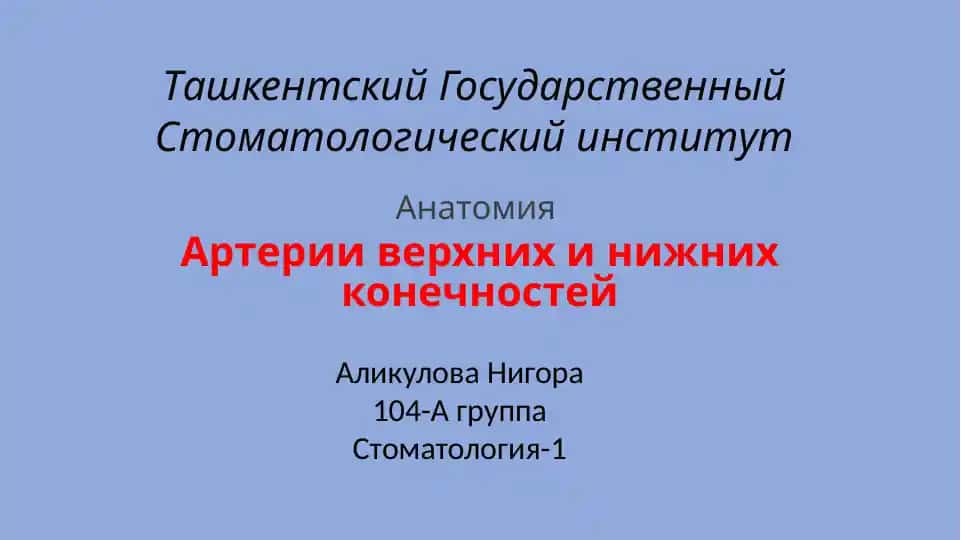 Yuqori va pastki arteriya