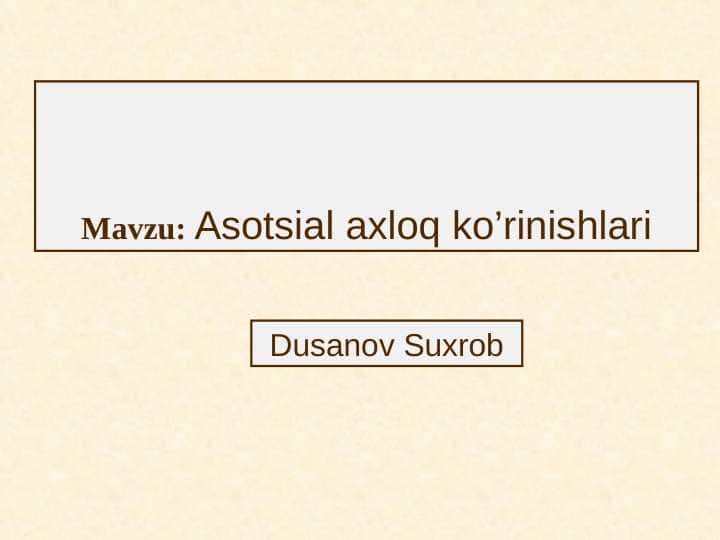assotsial axloq ko`rinishla