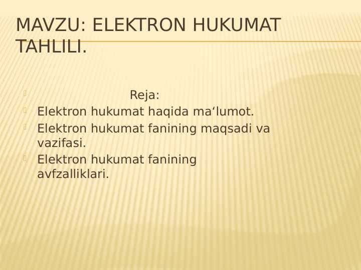 Elektron hukumat tahlili