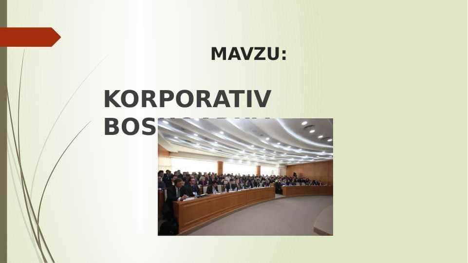 KORPORATIV BOSHQARUV
