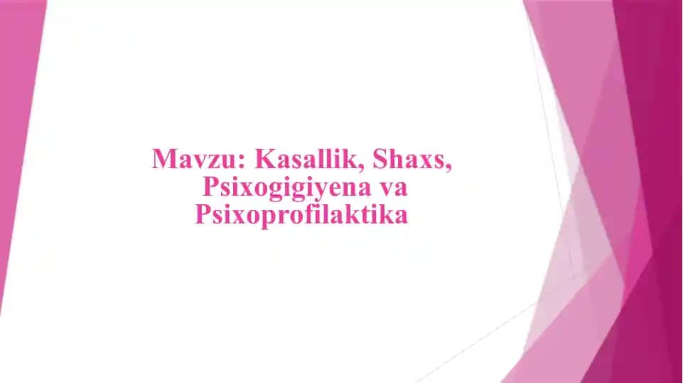 Kasallik, Shaxs Psixogigiyena va Psixoprofilaktika