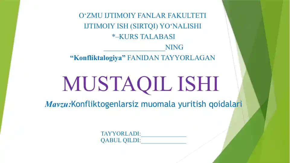 Konfliktogenlarsiz muomala yuritish qoidalari