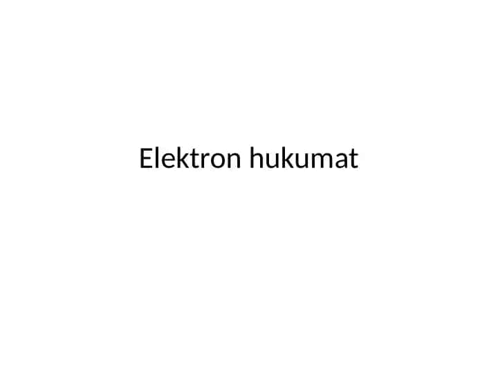 Elektron hukumat