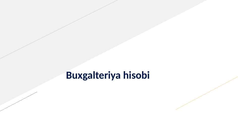 Buxgalteriya hisobi