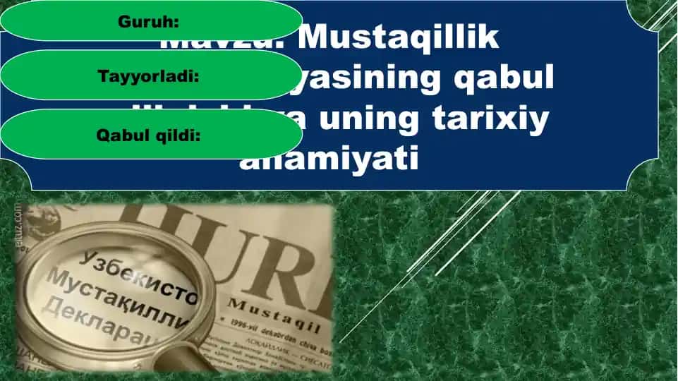 Mustaqillik deklaratsiyasining qabul qilinishi va uning tarixiy ahamiyati