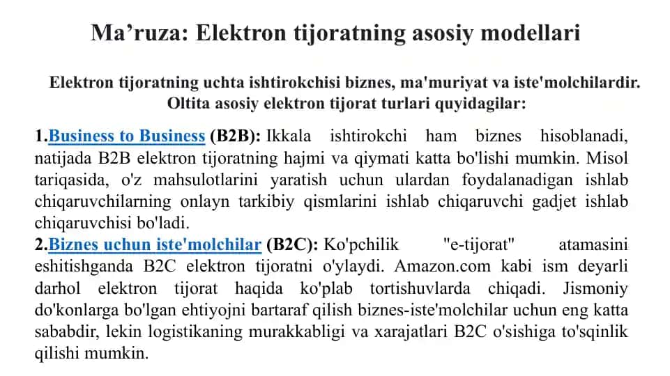 Businessto Business(B2B)